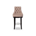 Baxton Studio Harmony Button-tufted Beige Upholstered Bar Stool with Footrest 119-6384